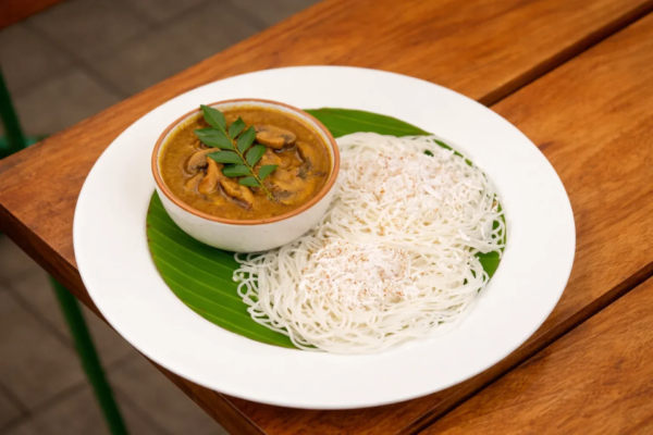 Idiyappam with Mushroom Paya